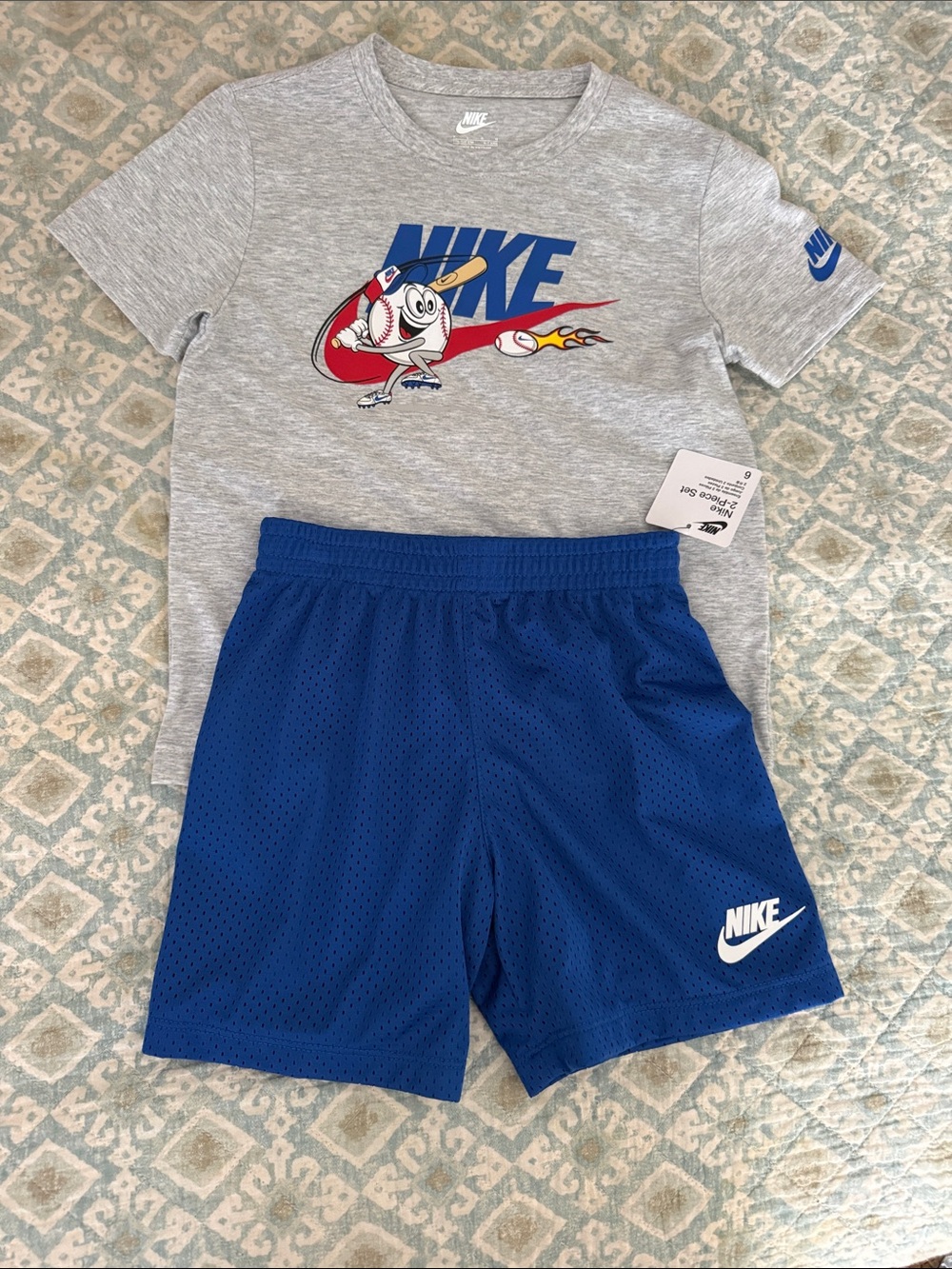 Nike Royal Blue Mesh Athletic Shorts for Kids